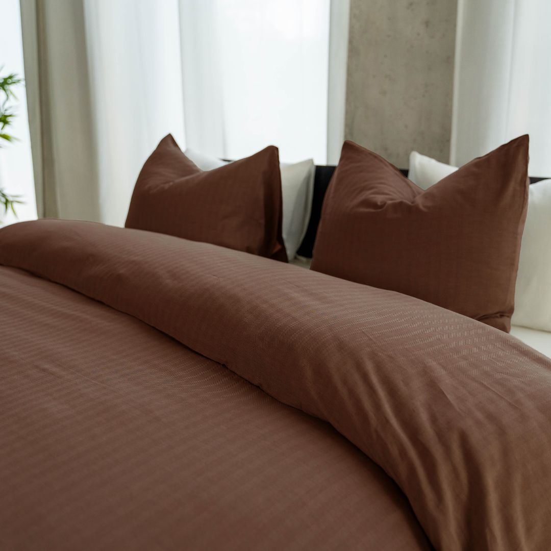 Kayori dekbedovertrek Naka Katoen – 100% katoen – burgundy