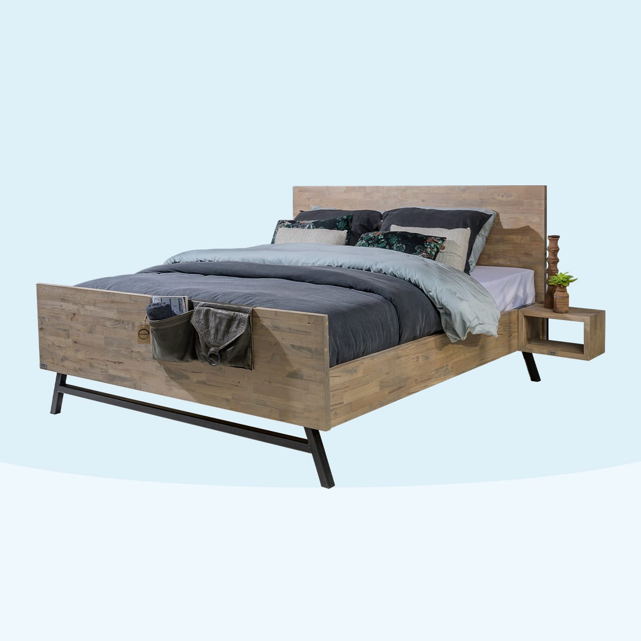 Co-sleeper wieg met vlechtbumper Co-sleeper wieg met vlechtbumper