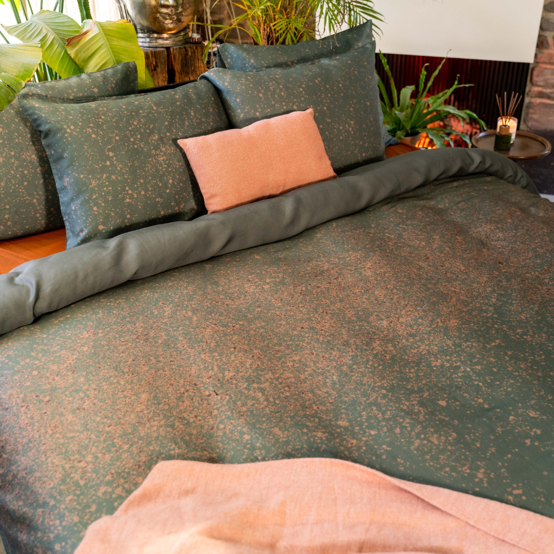 Kayori dekbedovertrek Morian Hennep – 90% tencel 10% hennep – groen