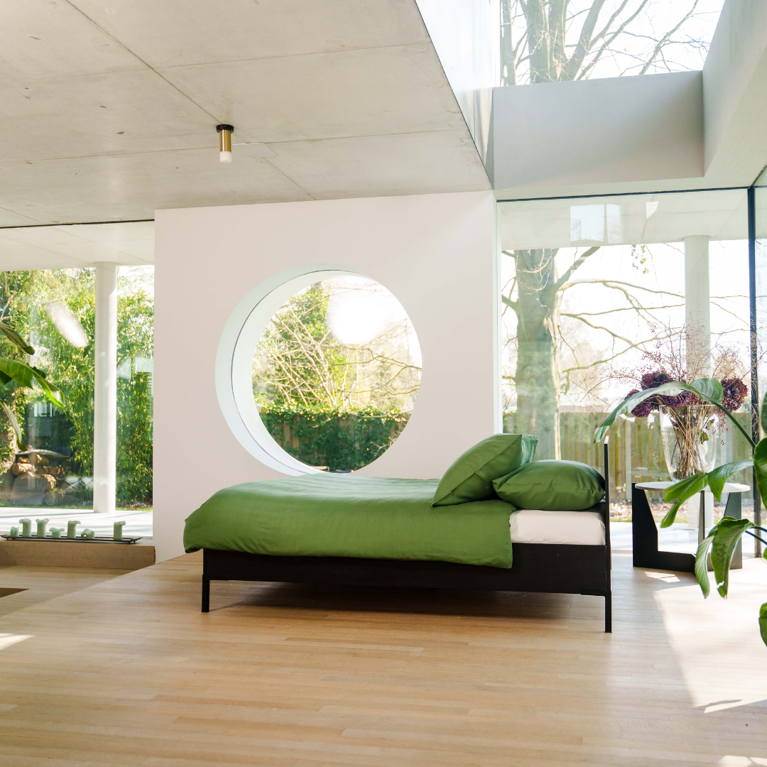 Kayori dekbedovertrek Kiyo Tencel© – 100% tencel – donkergroen