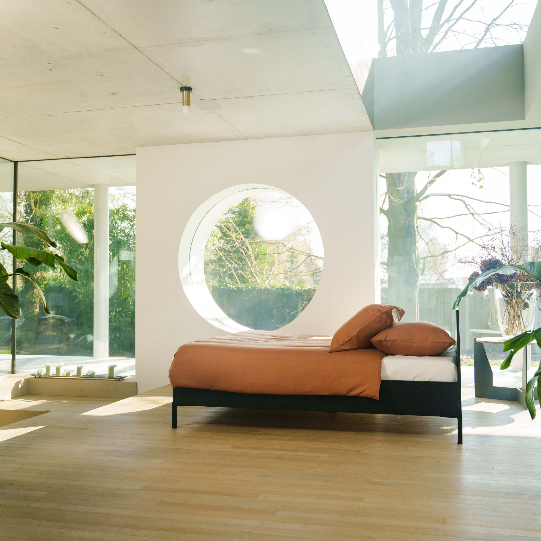 Kayori dekbedovertrek Kiyo Tencel© – 100% tencel – donkertaupe