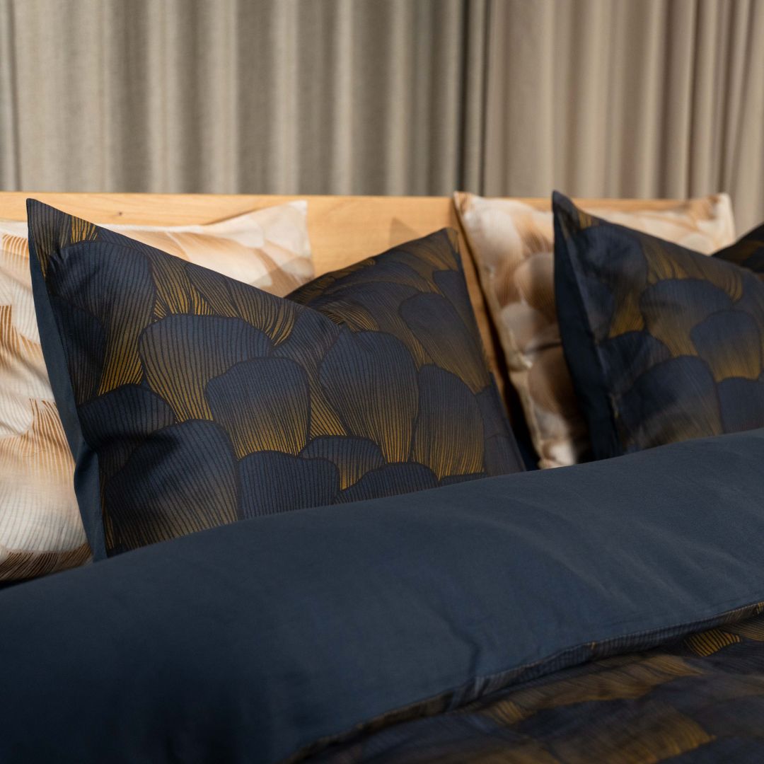 Kayori dekbedovertrek Koji Katoensatijn – 100% katoen – blauw