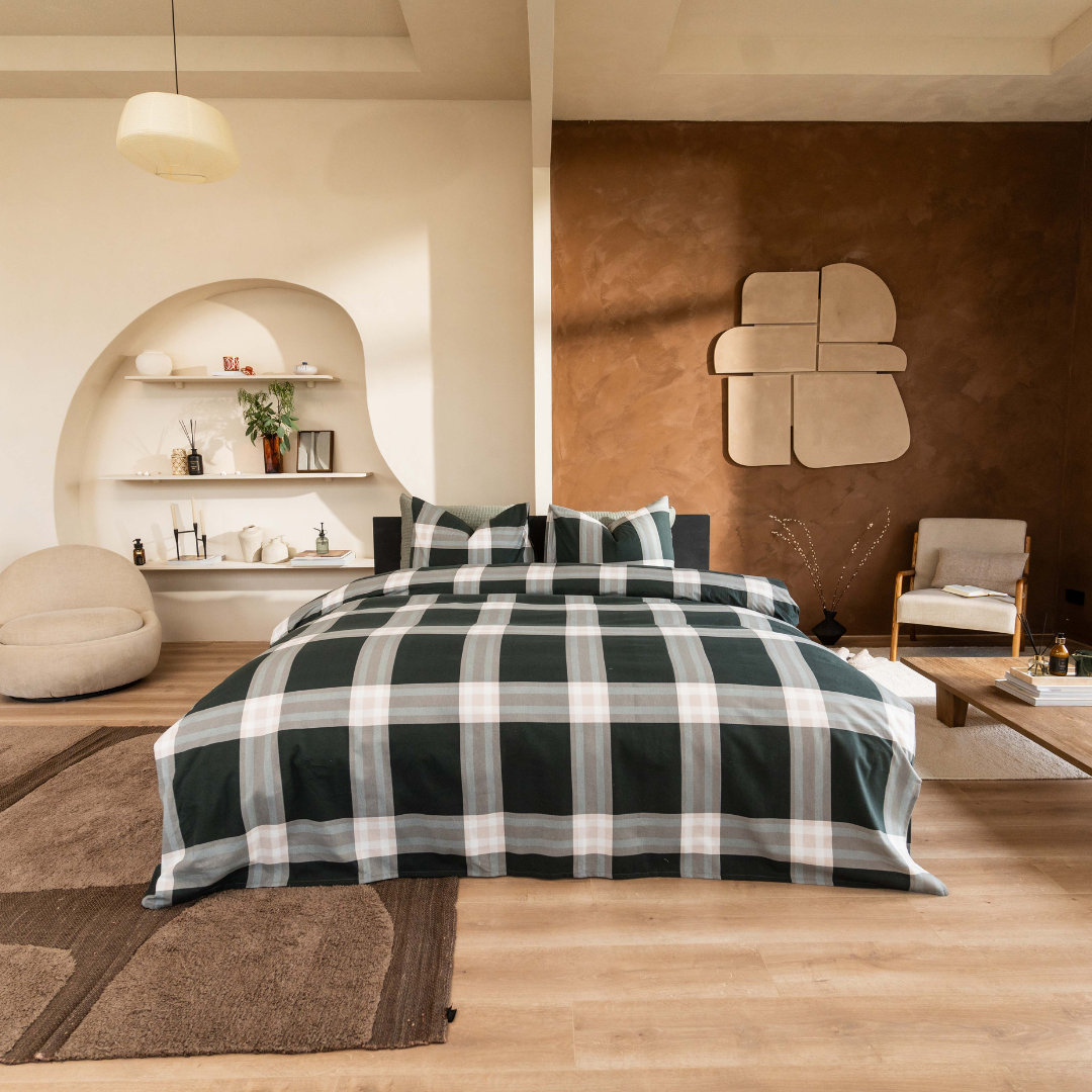 Kayori dekbedovertrek Magome Flanel – 100% flanel – blauw