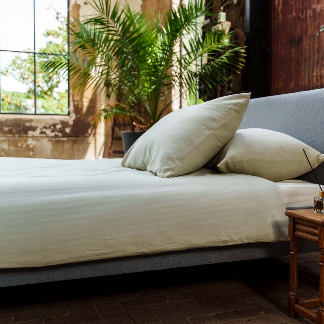 Kayori dekbedovertrek Naka Katoen – 100% katoen – saliegroen