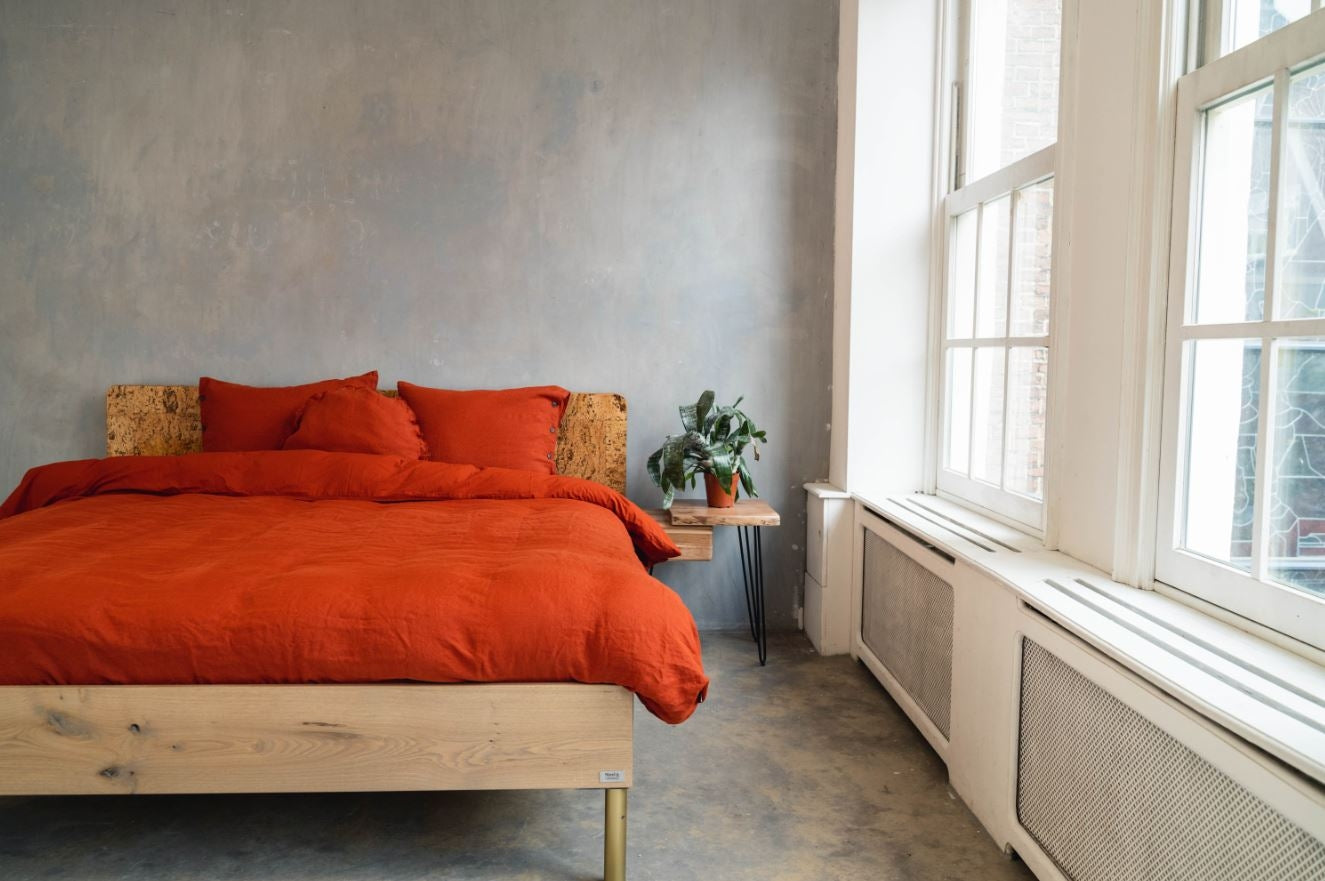 Kayori dekbedovertrek Nikko Linnen – mix van linnen en katoen – rood