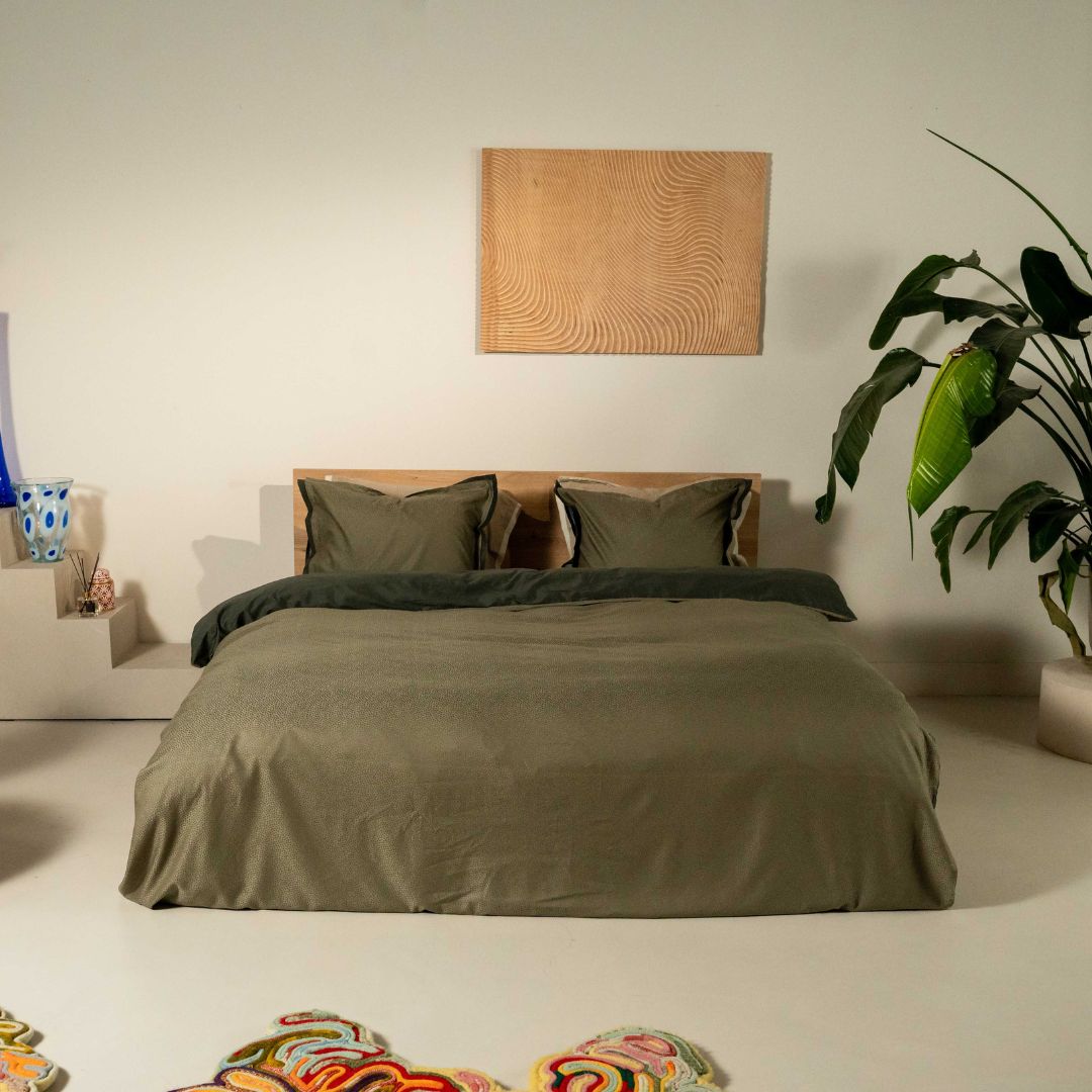Kayori dekbedovertrek Rauso Katoen/Tencel – 50% tencel 50% katoen – groen