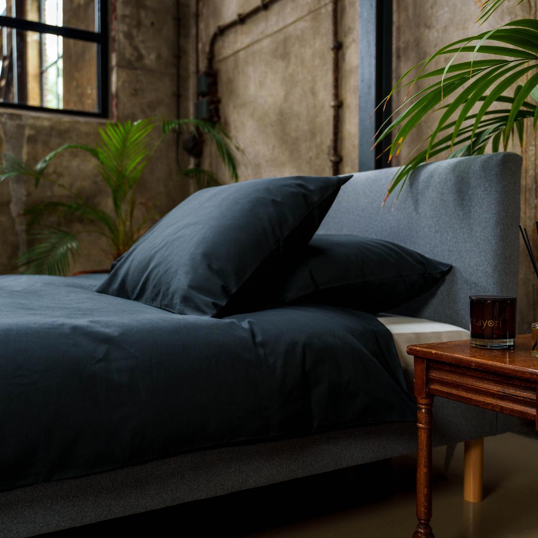 Kayori dekbedovertrek Saya Katoensatijn – 100% katoen satijn – zwart