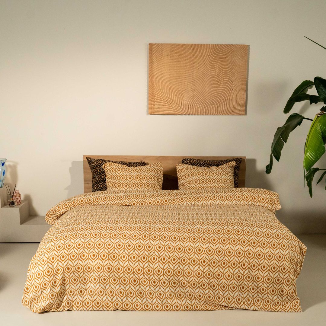 Kayori dekbedovertrek Yra Flanel – 100% katoen – goud