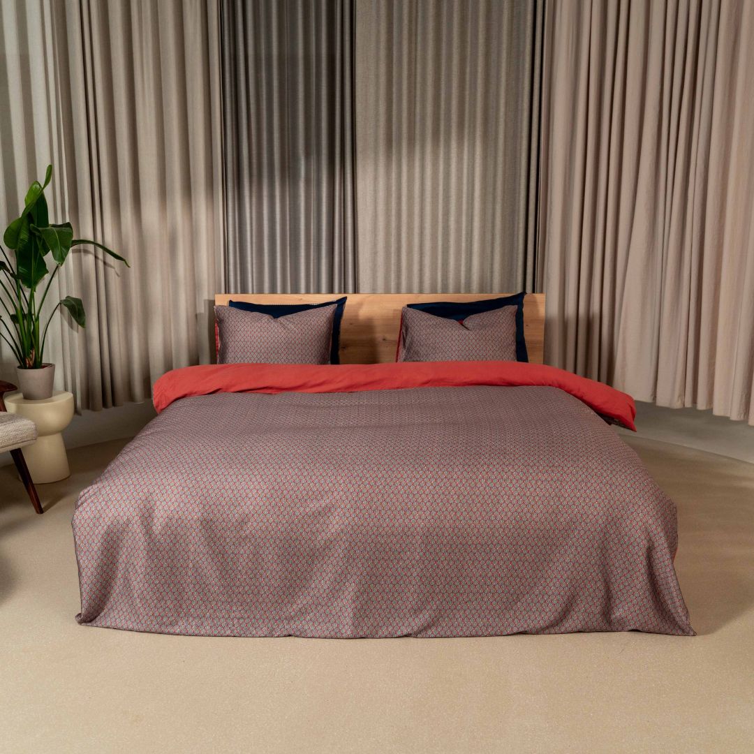 Kayori dekbedovertrek Aiko Katoensatijn – 100% katoen – rood