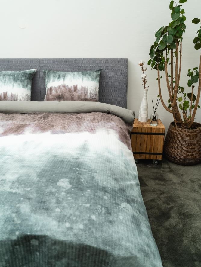 Kayori dekbedovertrek Andaz Waffle – 100% katoen – groen