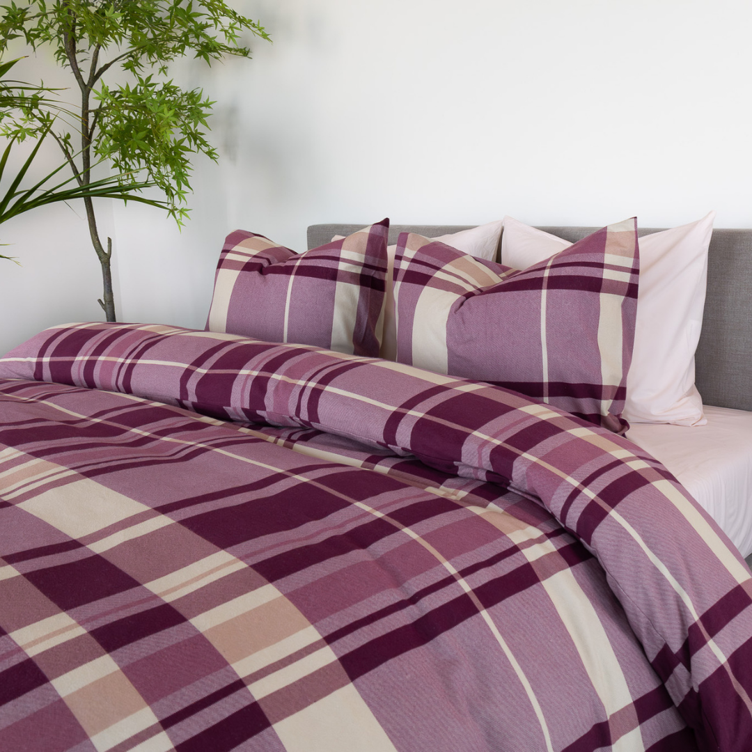 Kayori dekbedovertrek Anya – flanel – burgundy