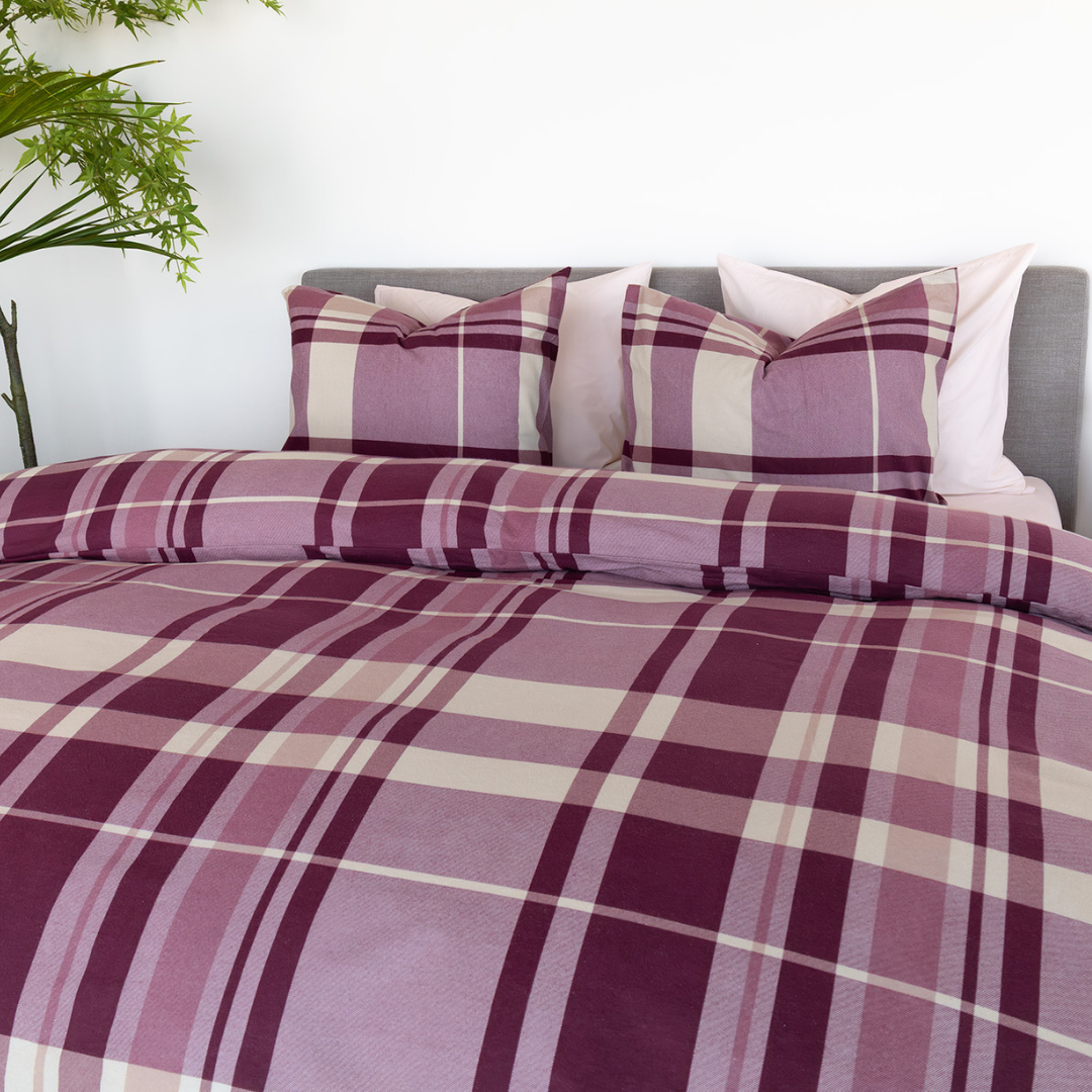 Kayori dekbedovertrek Anya – flanel – burgundy