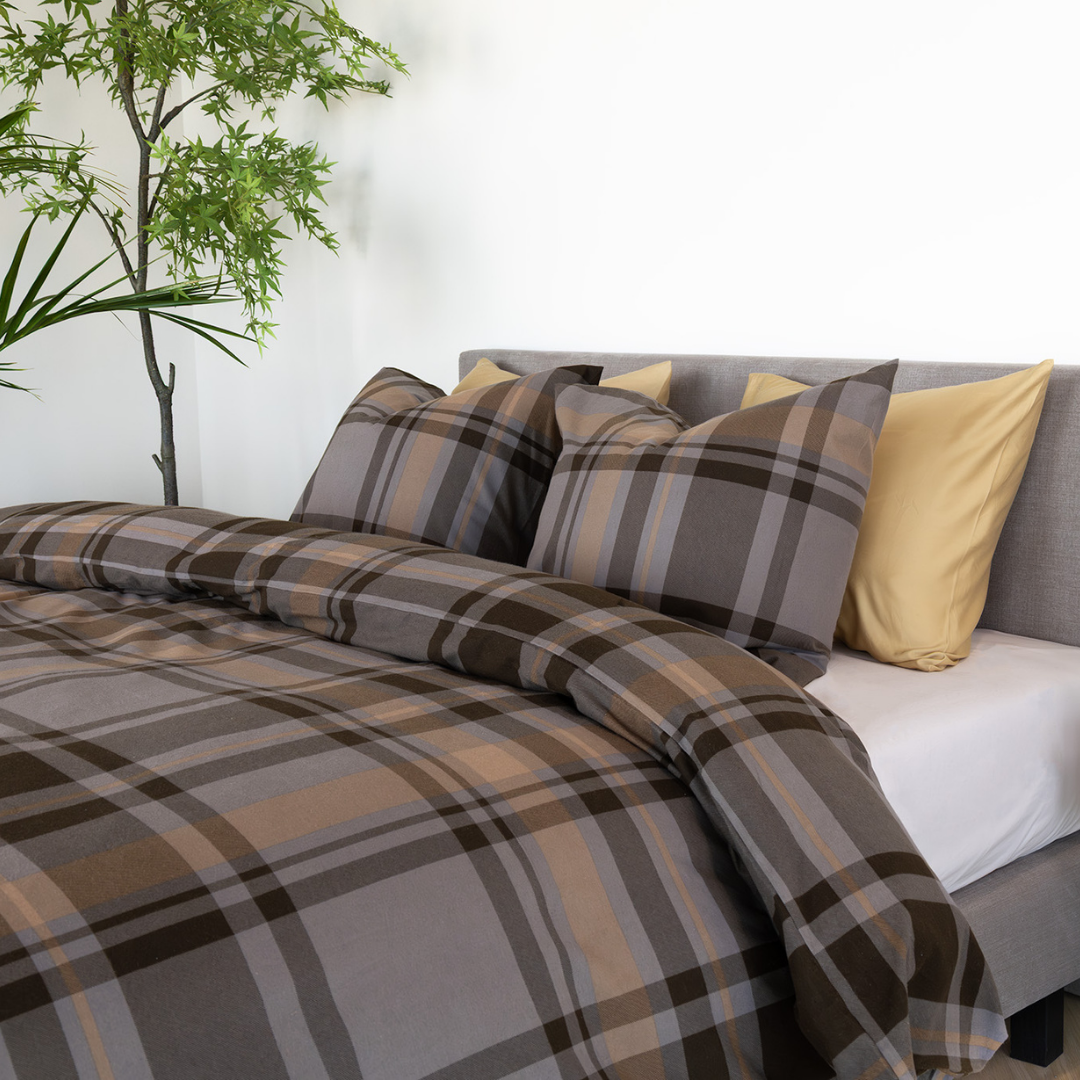 Kayori dekbedovertrek Anya – flanel – taupe