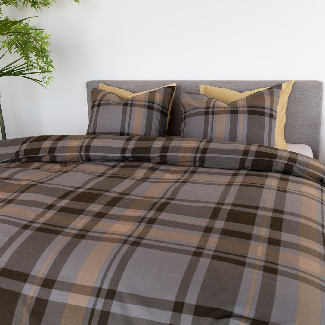 Kayori dekbedovertrek Anya – flanel – taupe