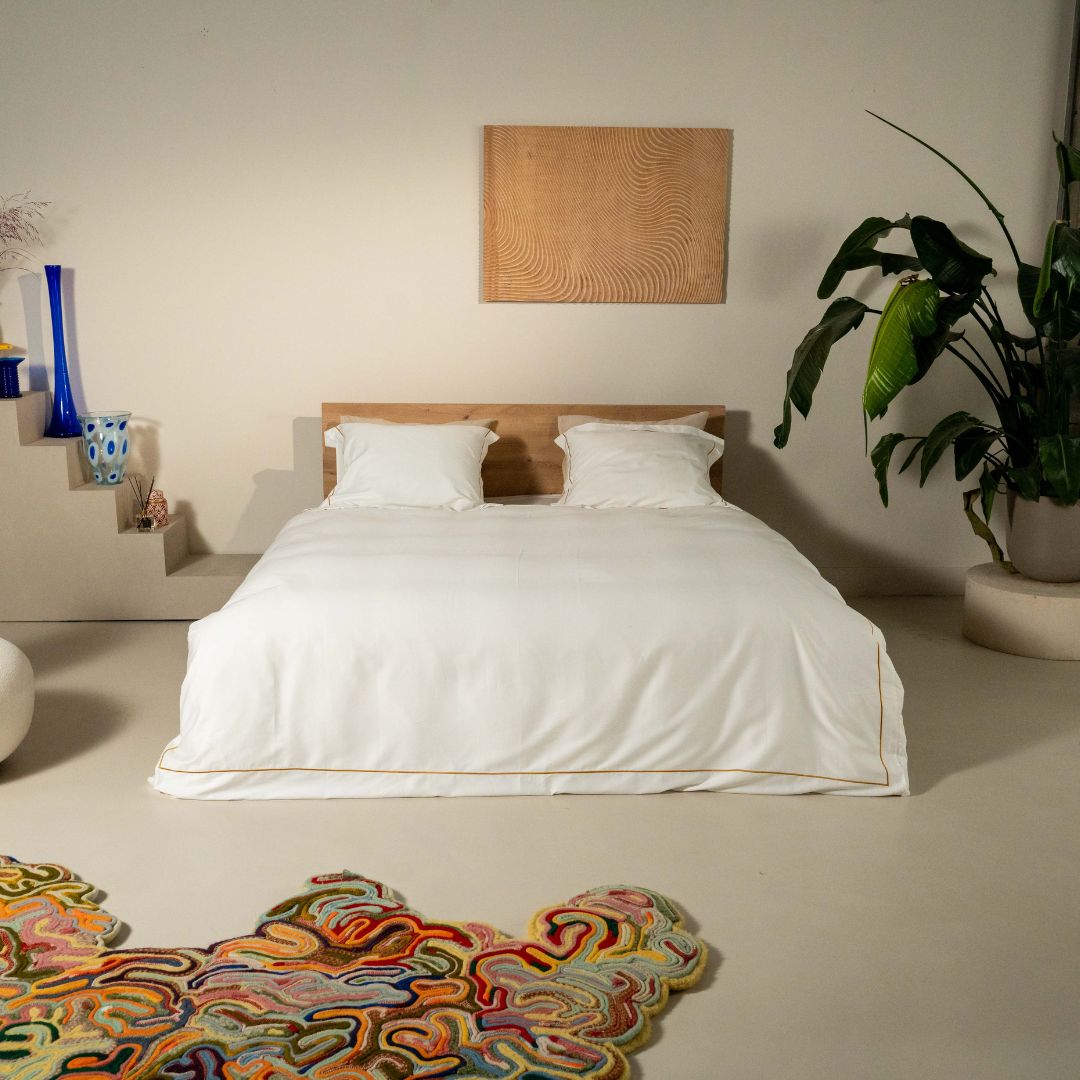 Kayori dekbedovertrek Arida Katoensatijn – 100% katoen – wit