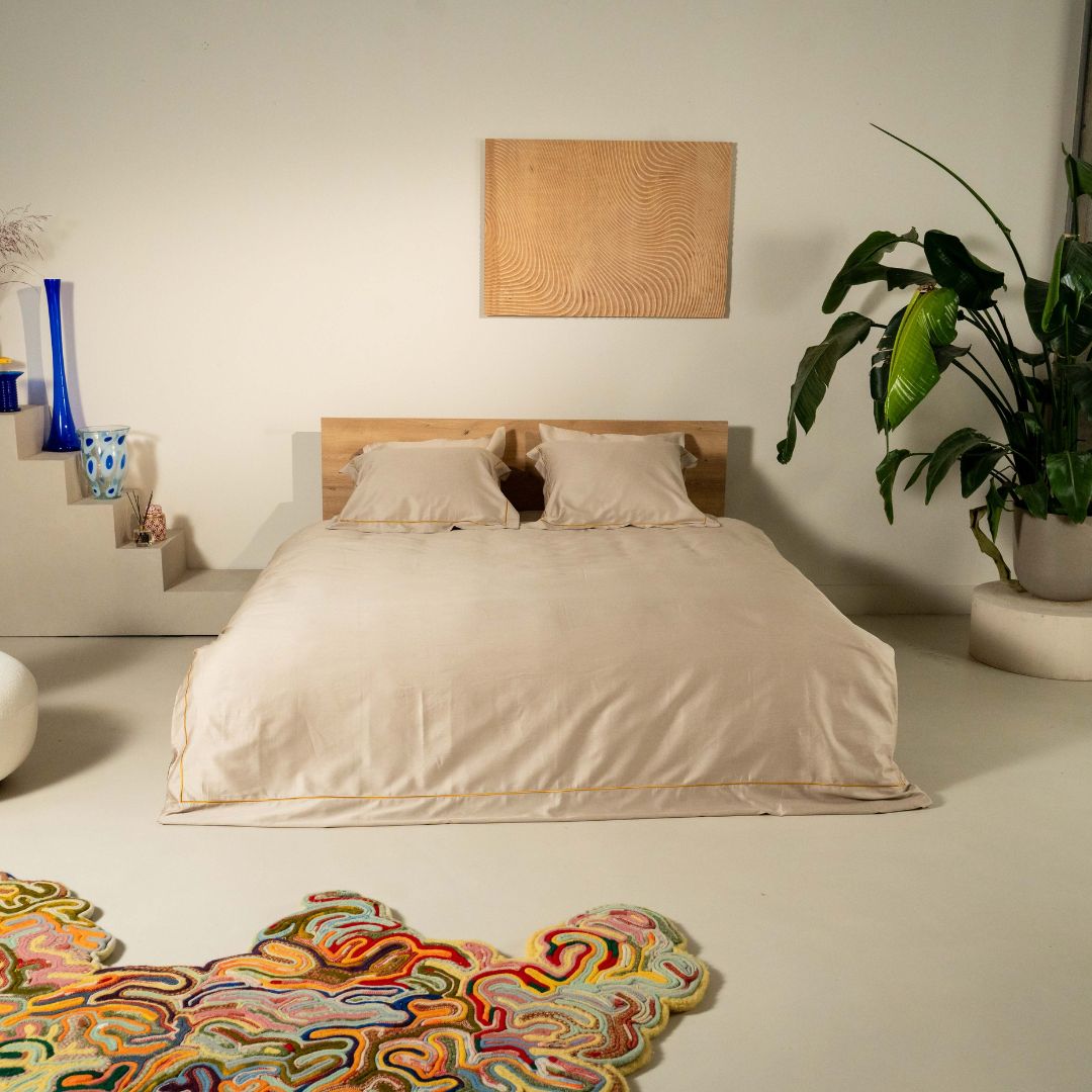 Kayori dekbedovertrek Arida Katoensatijn – 100% katoen – zand