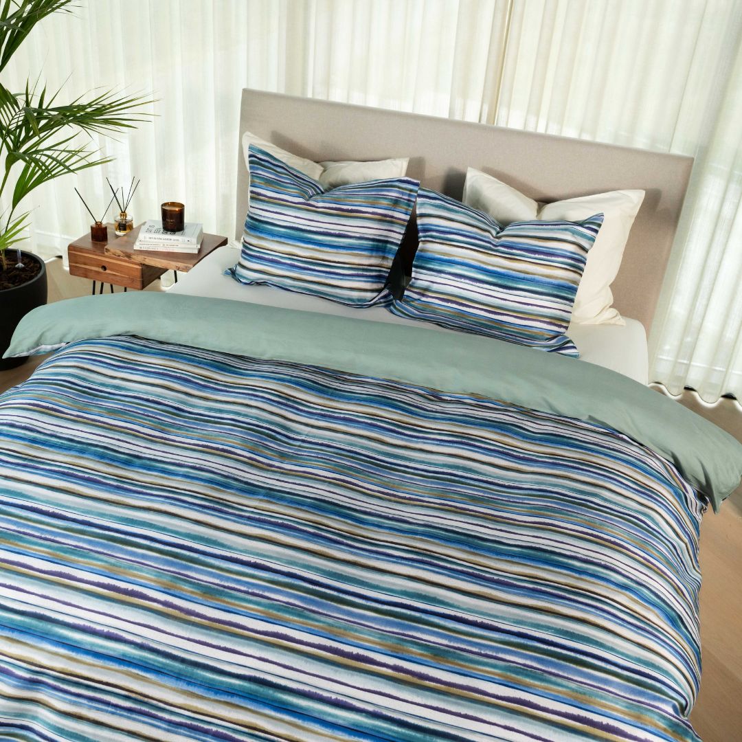 Kayori dekbedovertrek Ona – 100% katoensatijn – blauw