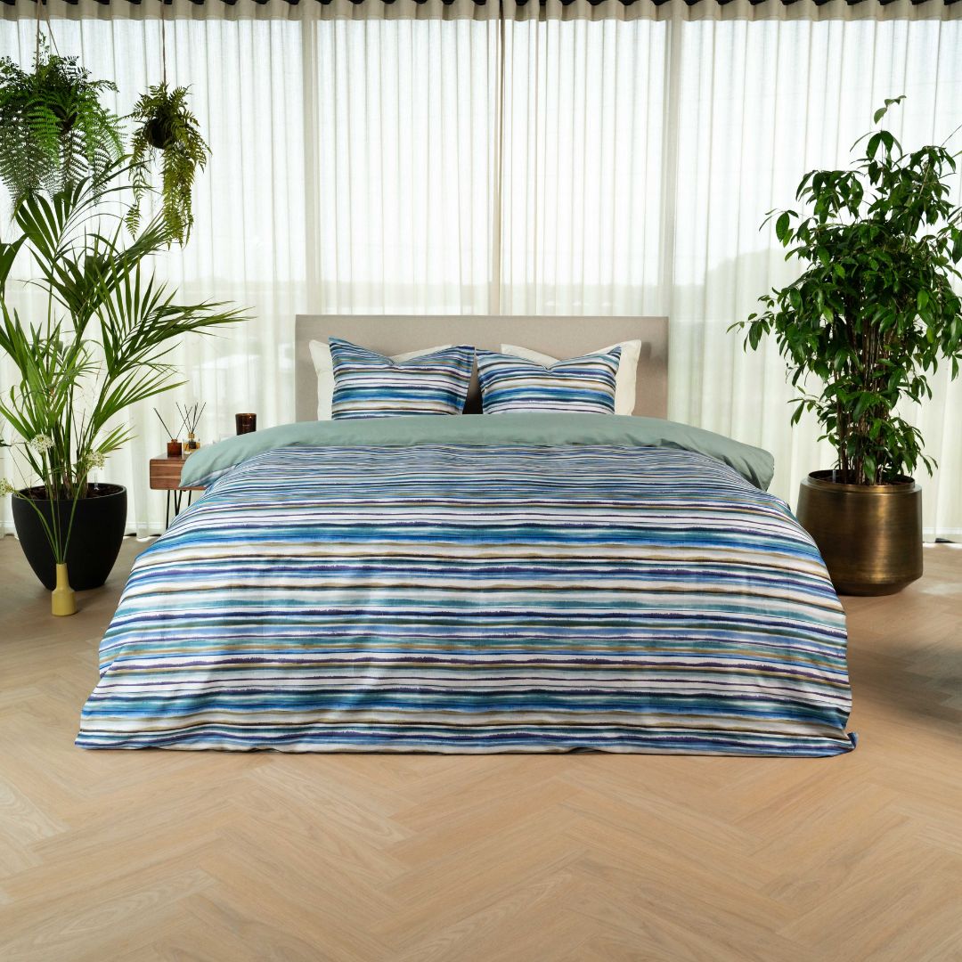 Kayori dekbedovertrek Ona – 100% katoensatijn – blauw