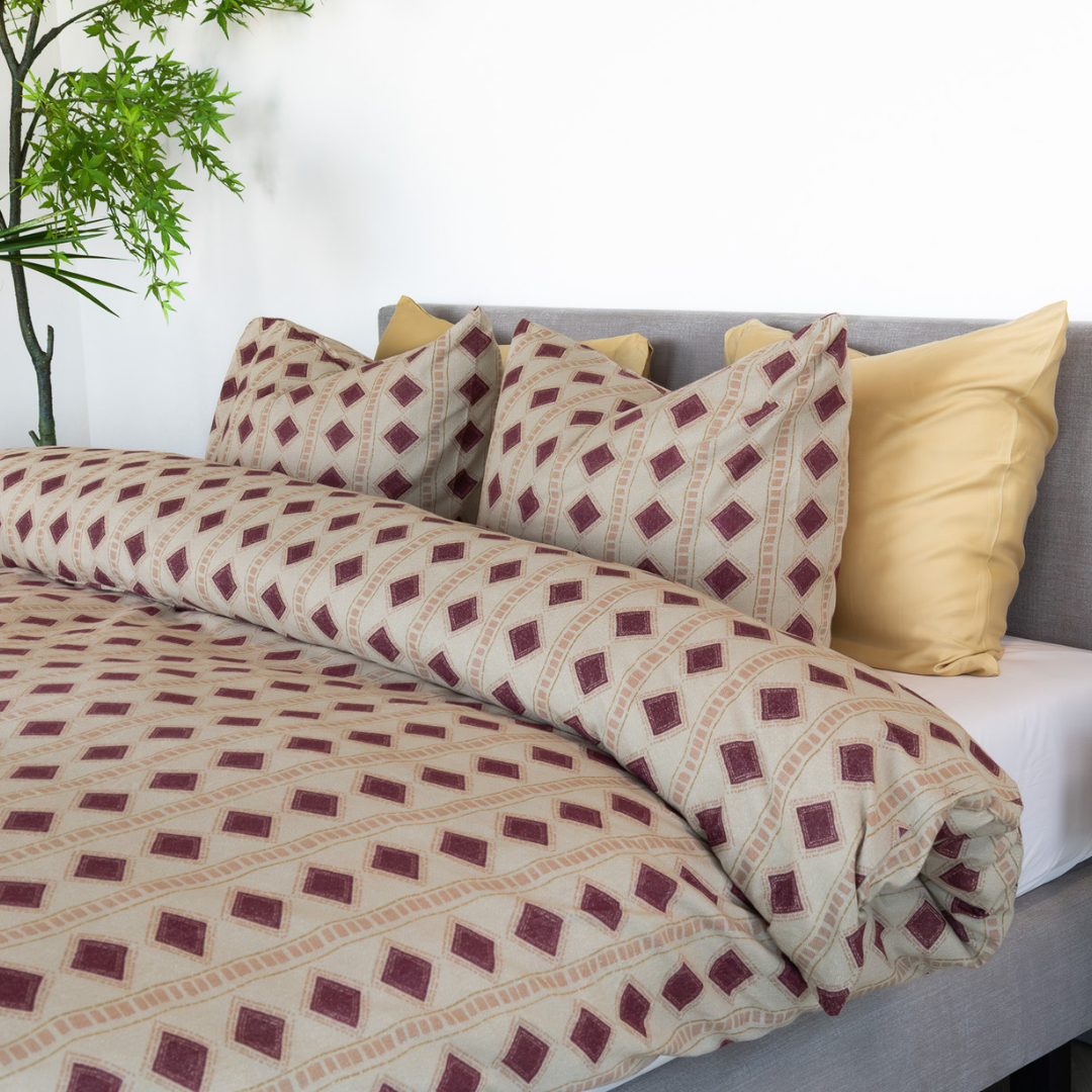 Kayori dekbedovertrek Figo – flanel – burgundy