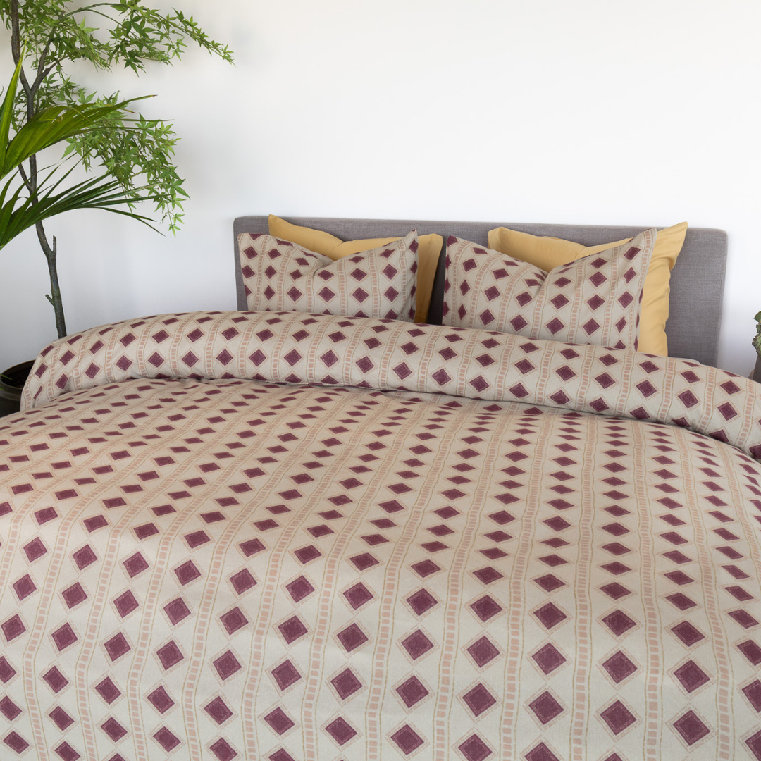 Kayori dekbedovertrek Figo – flanel – burgundy