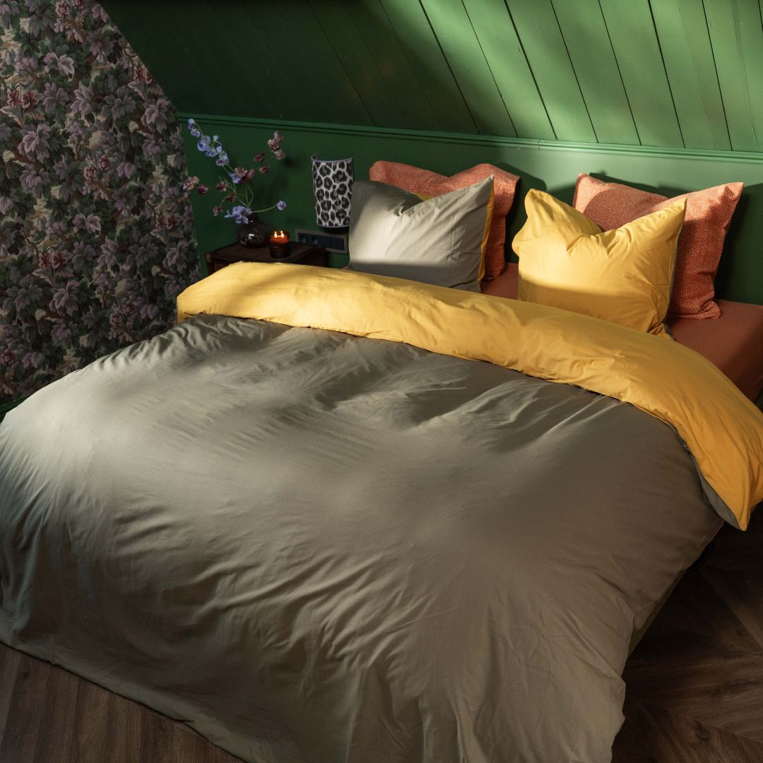 Kayori dekbedovertrek Finntage X Color Clash – perkal – green