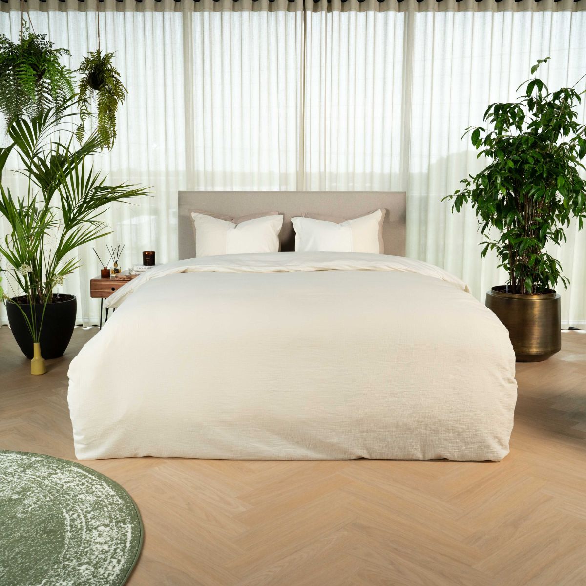 Kayori dekbedovertrek Gosen – 100% katoenperkal – offwhite