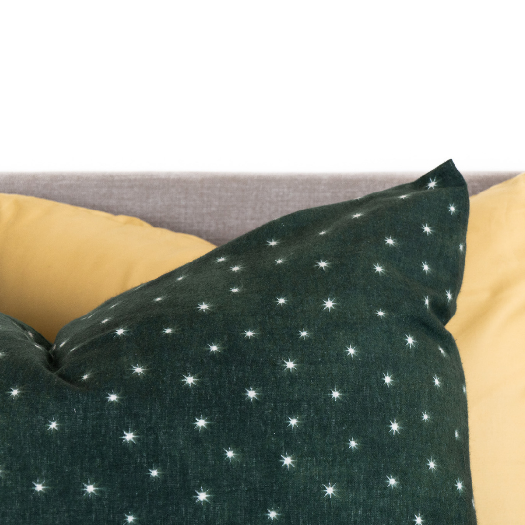 Kayori dekbedovertrek Hoshi – flanel – donkergroen