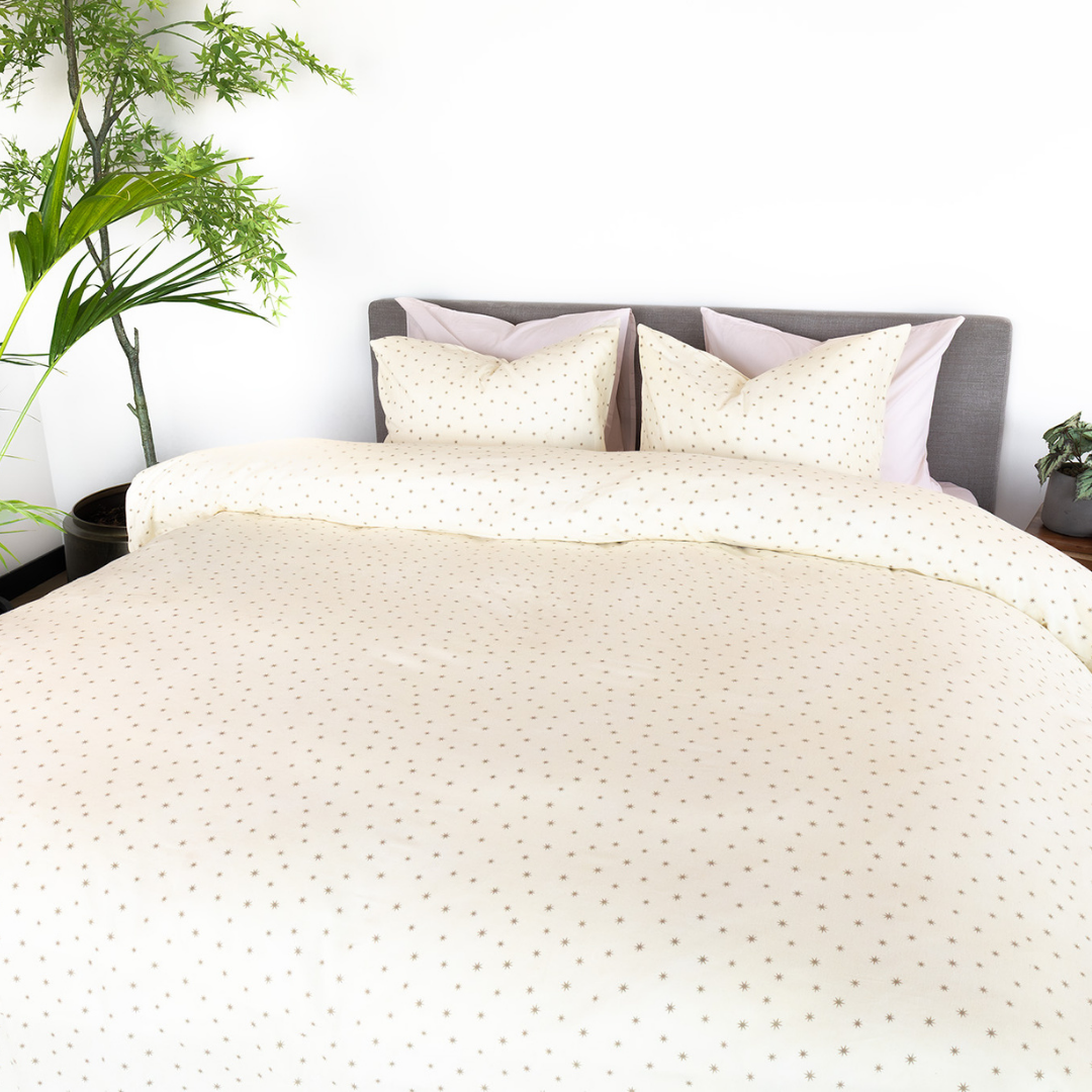 Kayori dekbedovertrek Hoshi – flanel – offwhite