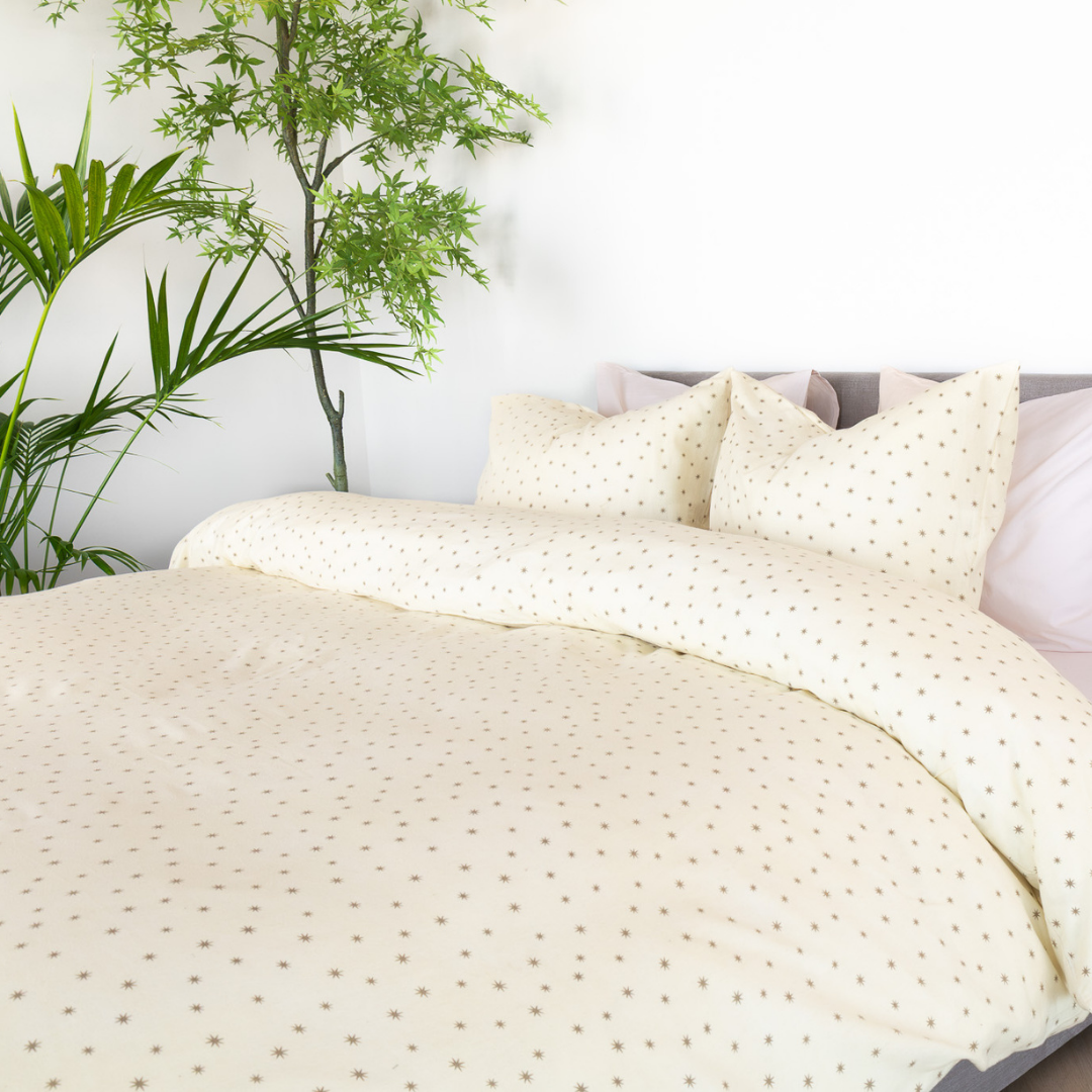 Kayori dekbedovertrek Hoshi – flanel – offwhite