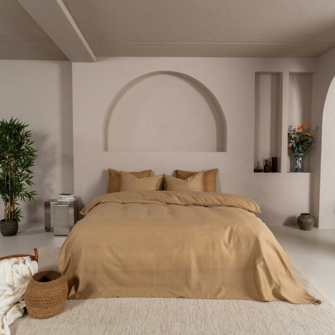 Kayori dekbedovertrek Kiso Tencel – mix van tencel en katoen – goud