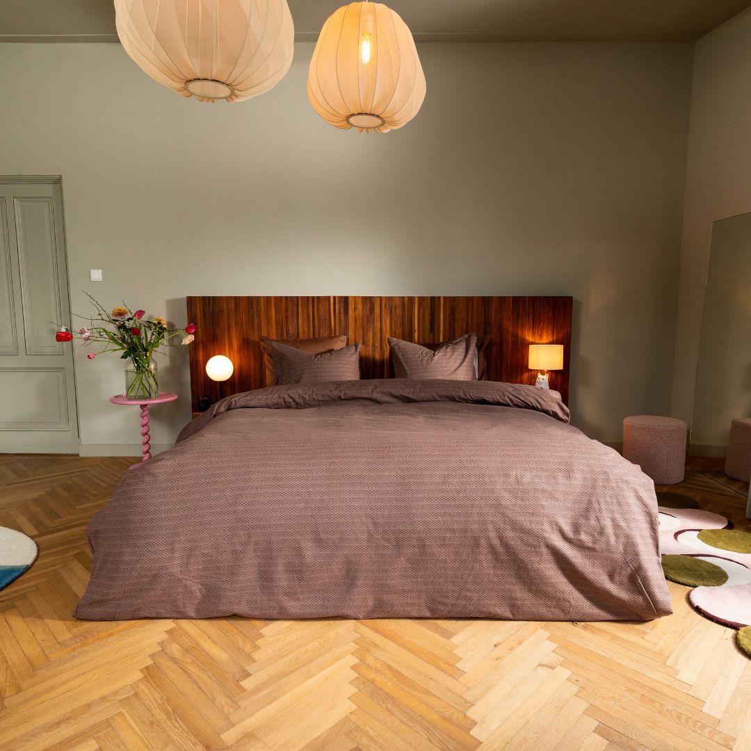 Kayori dekbedovertrek Lueso Flanel – 100% katoen – mauve