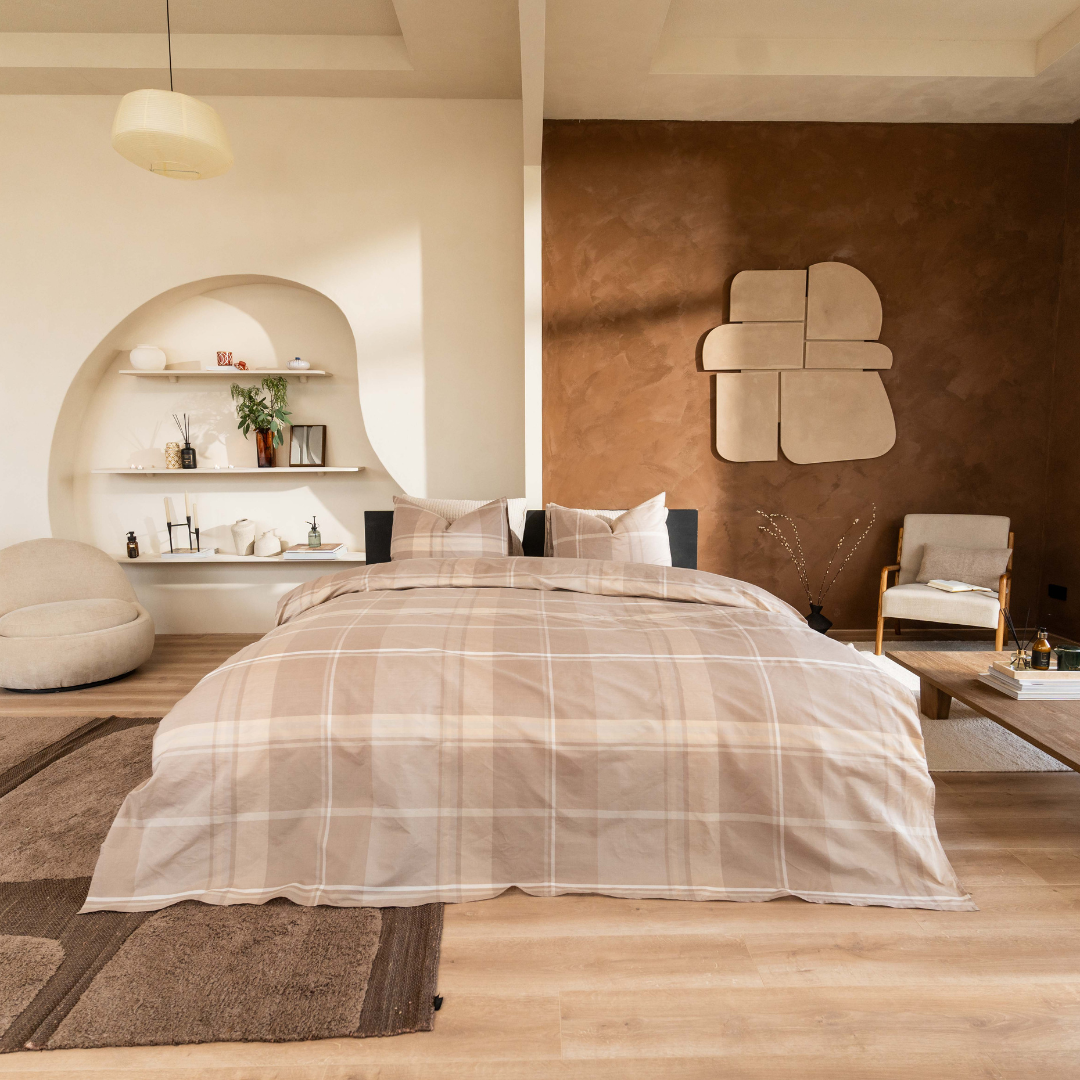 Kayori dekbedovertrek Mondo Tencel – 100% tencel – zand