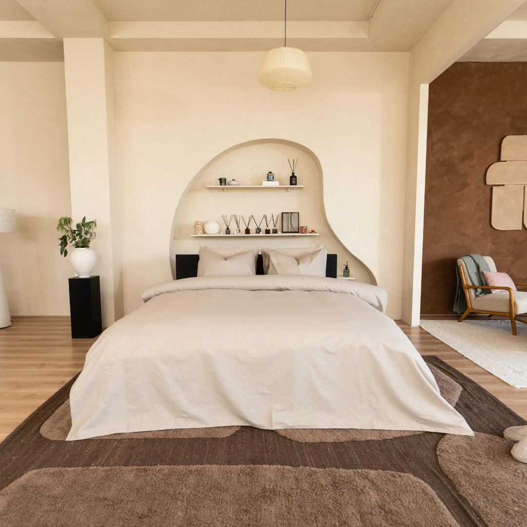 Kayori dekbedovertrek Otsu Katoensatijn – 100% katoen – zand