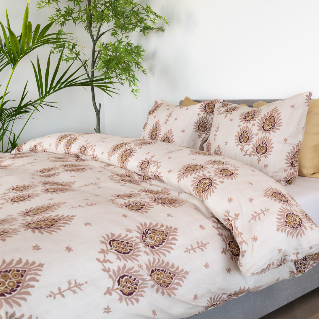 Kayori dekbedovertrek Rayan – flanel – offwhite