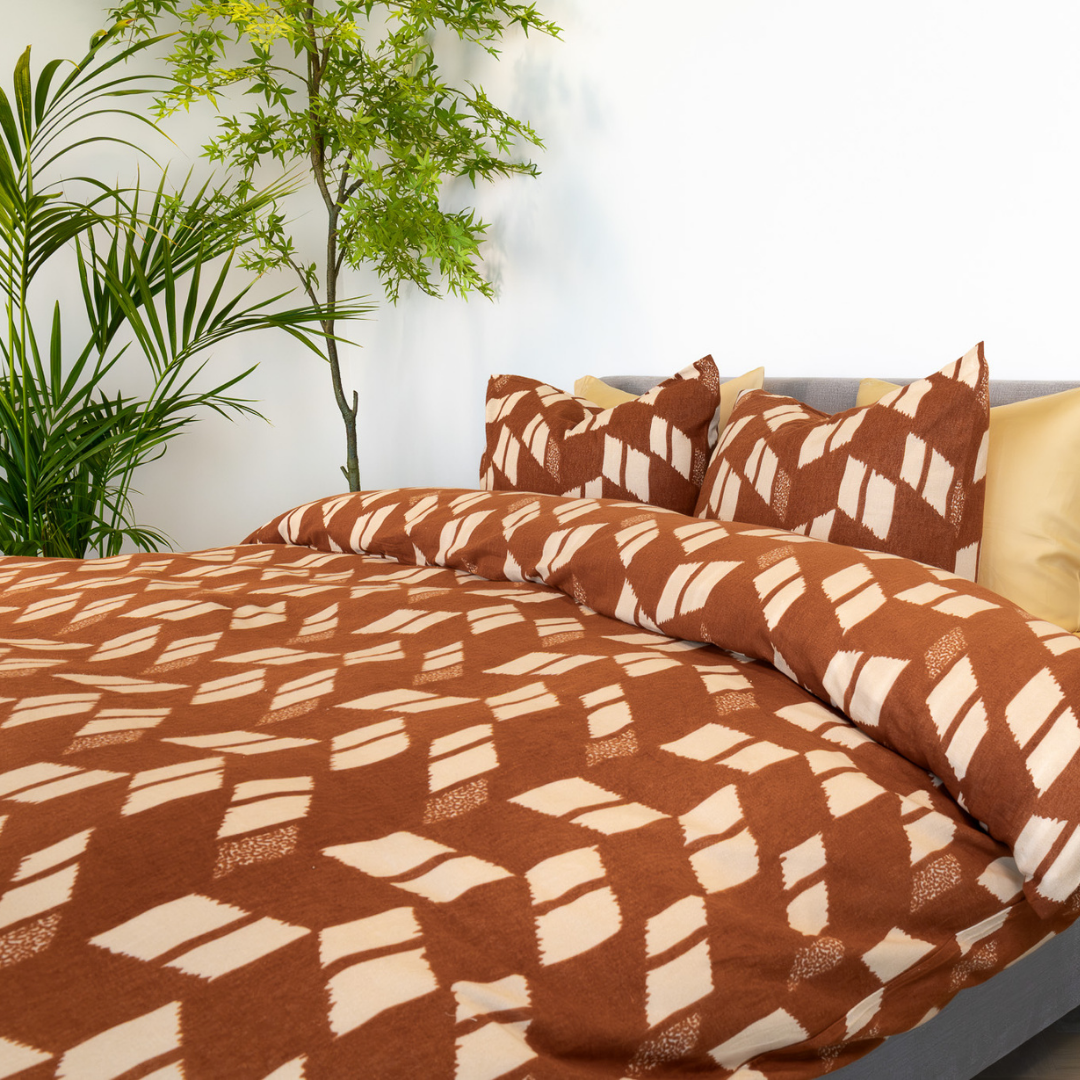 Kayori dekbedovertrek Rina – flanel – terra