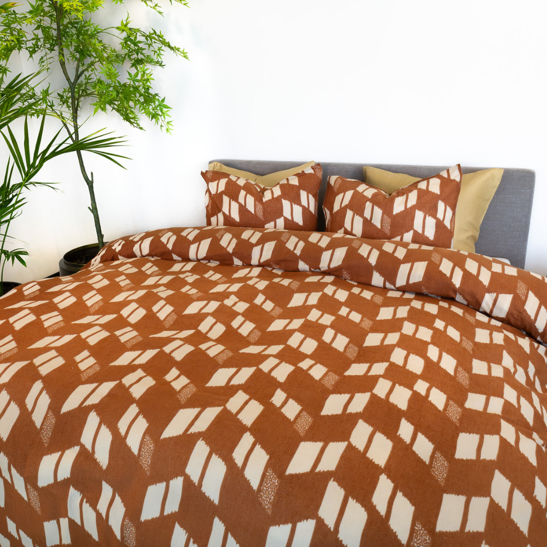 Kayori dekbedovertrek Rina – flanel – terra