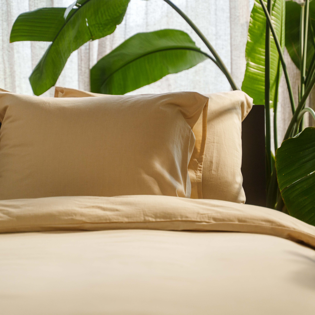 Kayori dekbedovertrek Rui – 100% katoen peached twill – naturel