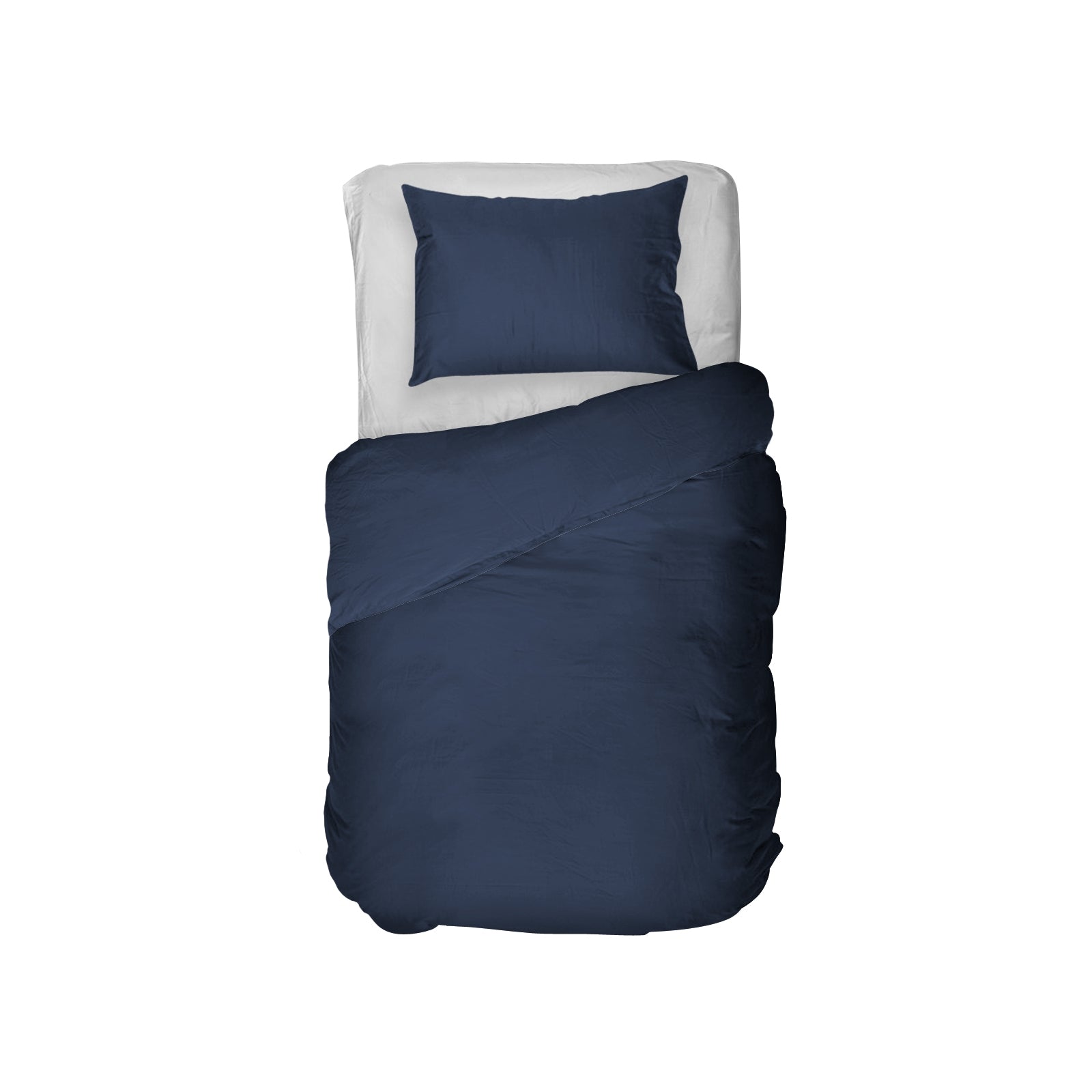 Kayori dekbedovertrek Saya – 100% katoensatijn – navy