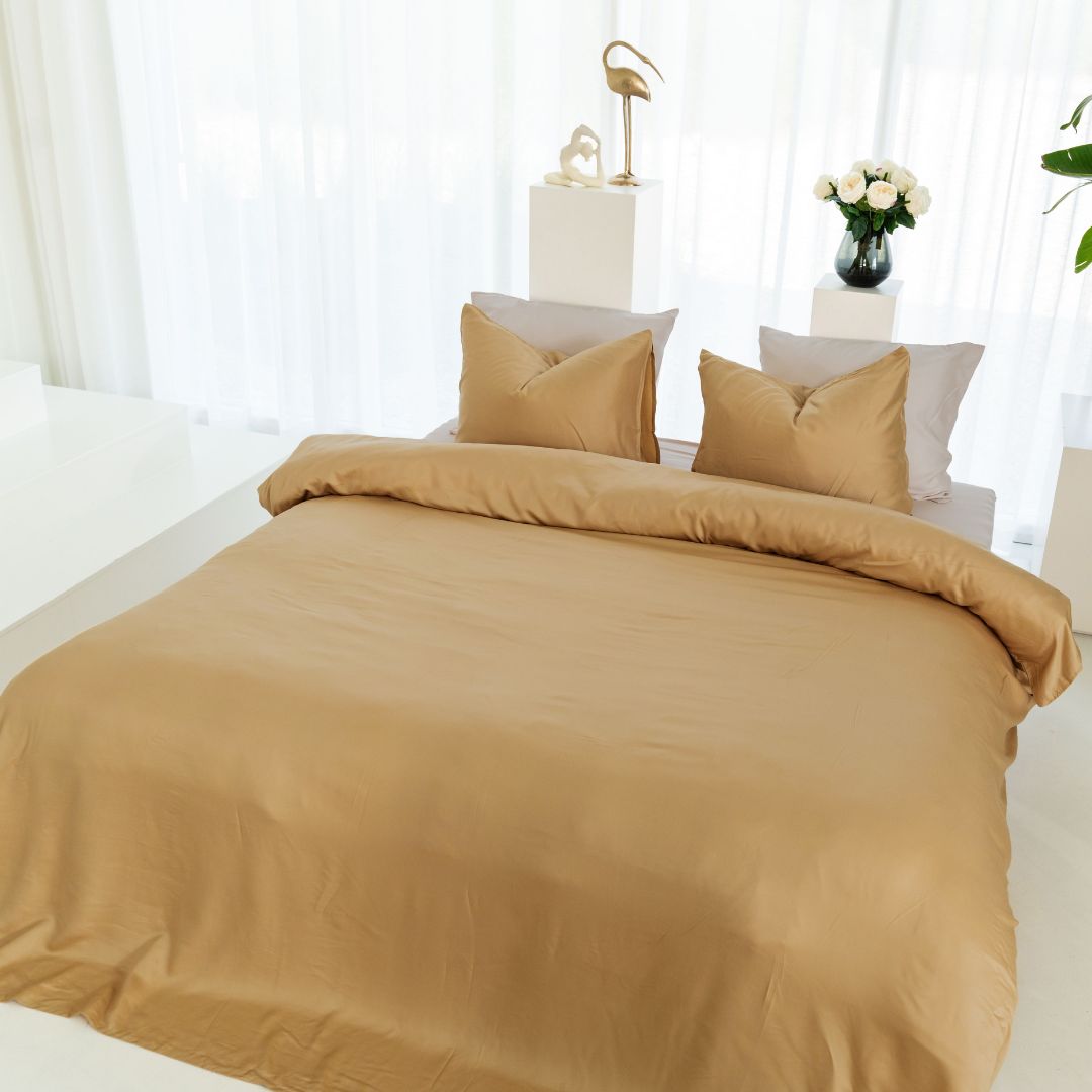 Kayori dekbedovertrek Shan – 100% tencel – goud