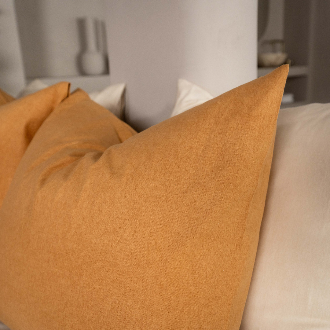 Kayori kussensloop Showa 2 stuks – mix van flanel en katoen – goud