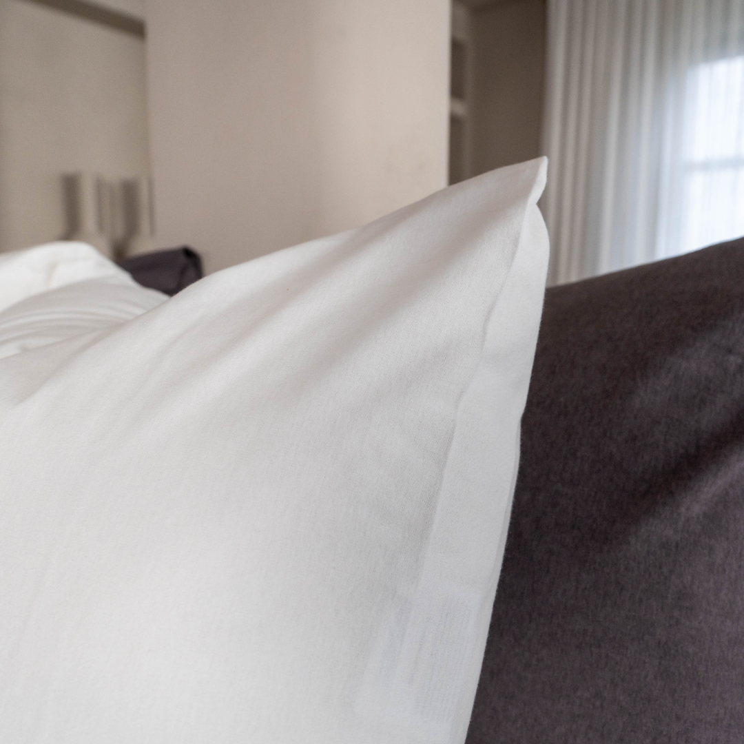 Kayori kussensloop Showa 2 stuks – mix van flanel en katoen – wit