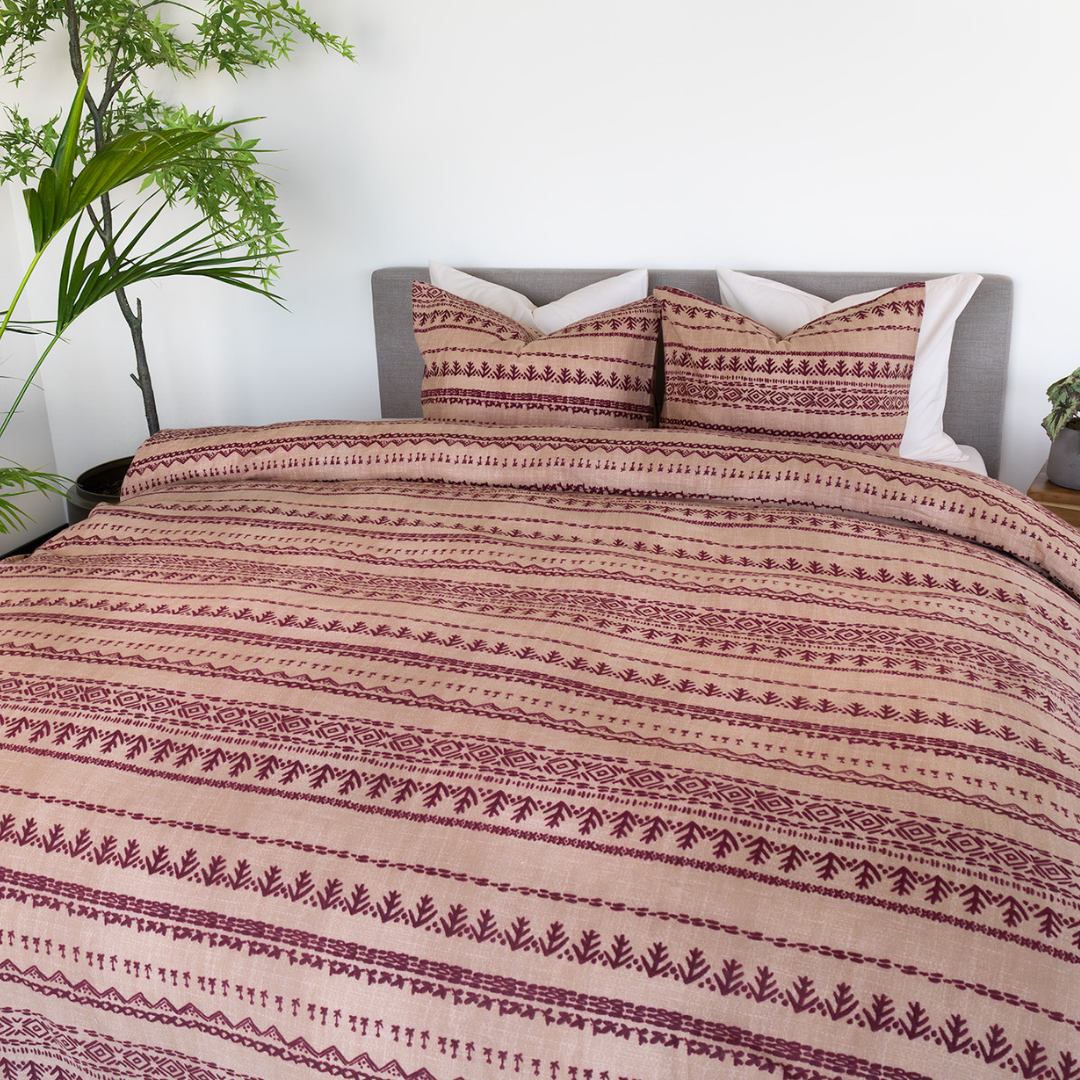 Kayori dekbedovertrek Sia – flanel – oudroze