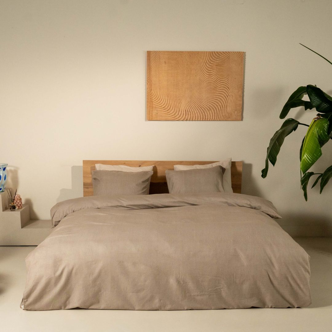 Kayori dekbedovertrek Susa Flanel – 100% katoen – mokka