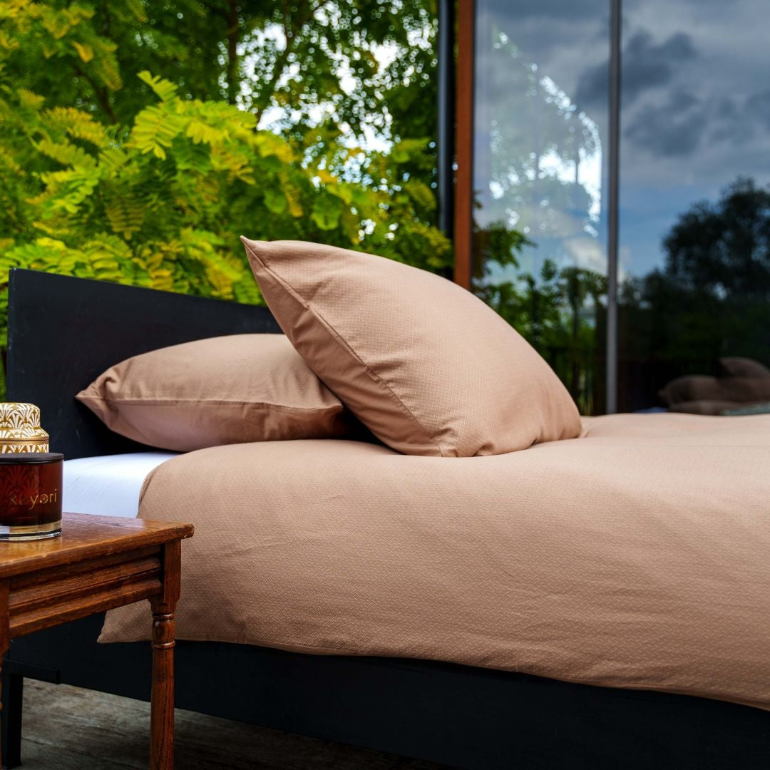 Kayori dekbedovertrek Watari Linnen – 100% katoen – mokka