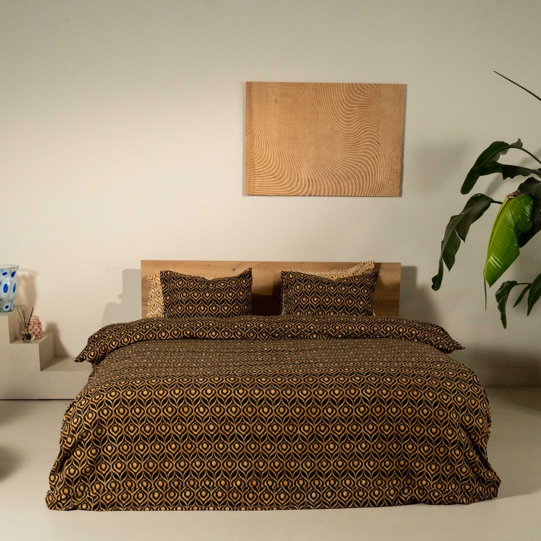 Kayori dekbedovertrek Yra Flanel – 100% katoen – zwart